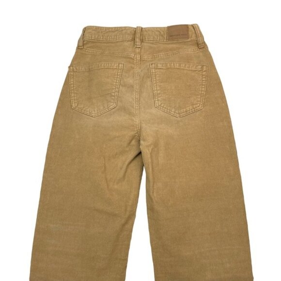 AMERICAN EAGLE Mom Straight Corduroy Pant Sz 000 Tan - Picture 6 of 8